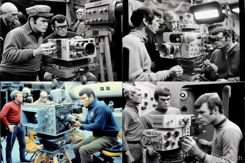 on the set of Star Trek the Orignal Series, film camera
